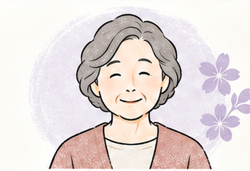 70代女性のお客様をイメージしたイラスト